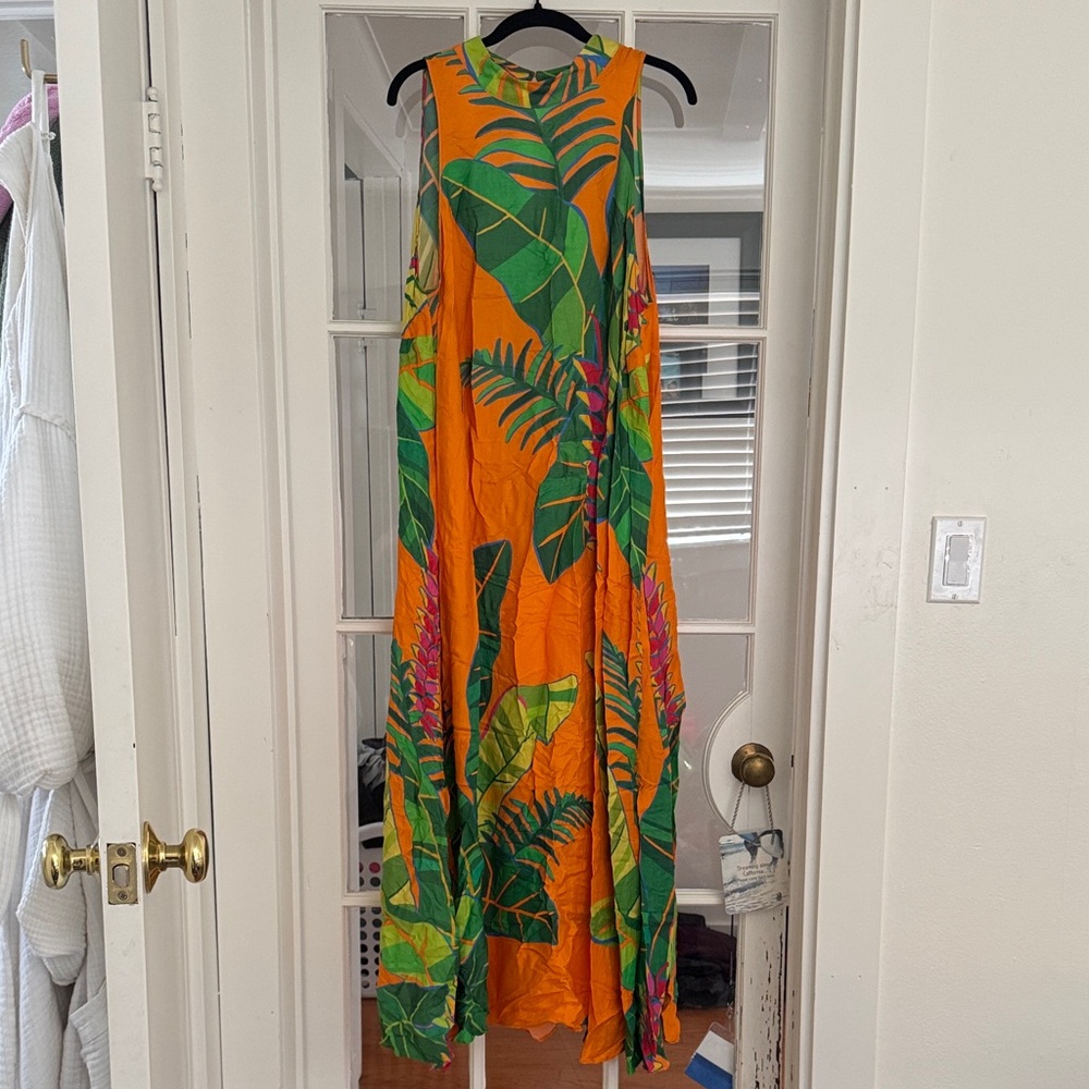 FARM Rio Orange and Green Maxi Dress - Picture 2 of 3